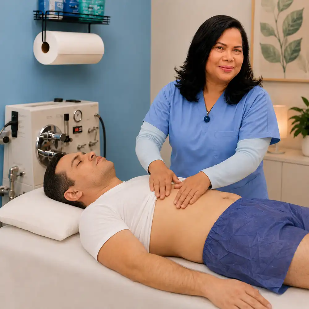 Abdominal wellness support for patient comfort