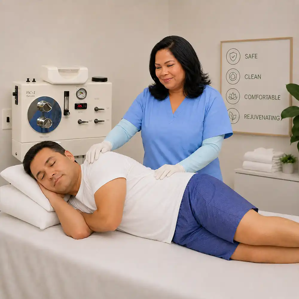 Gentle cleansing process with professional support